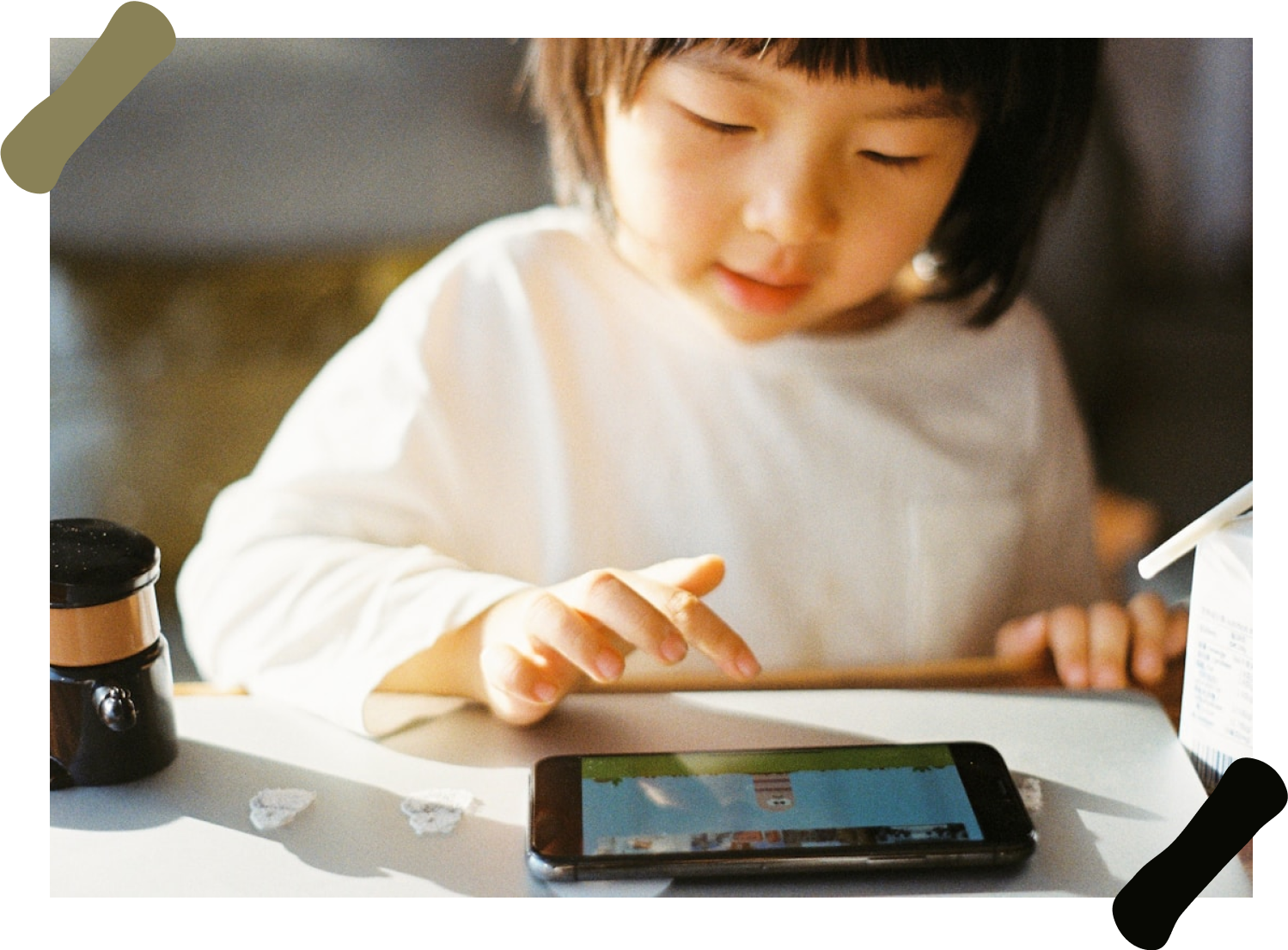 A child playing games